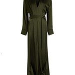 Abito in raso drappeggiato in verde oliva Victoria Beckham - donna 