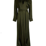 Abito in raso drappeggiato in verde oliva Victoria Beckham - donna 