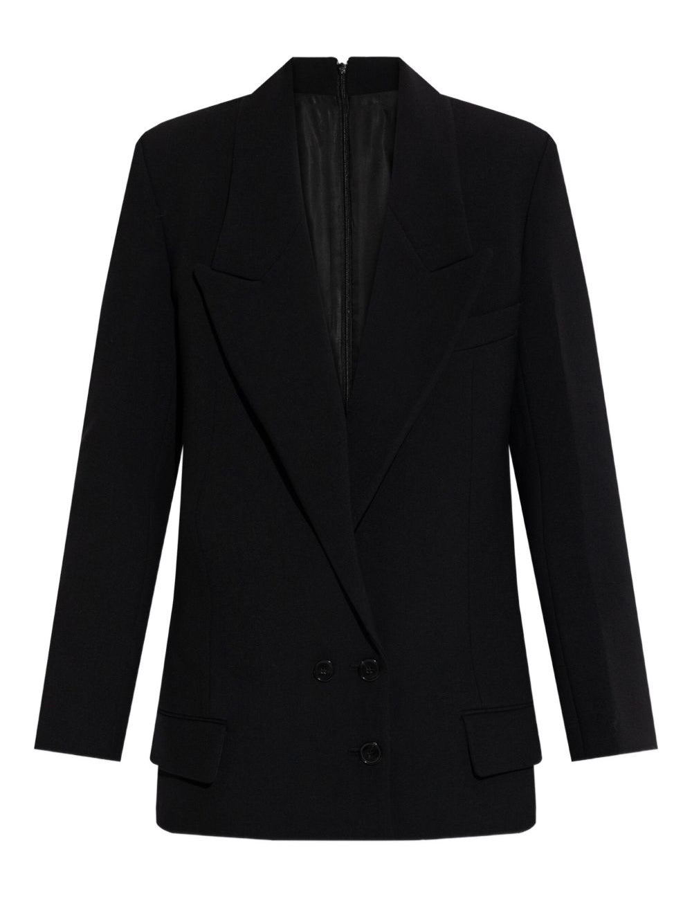 Blazer doppio petto con revers a lancia in nero Victoria beckham - donna 