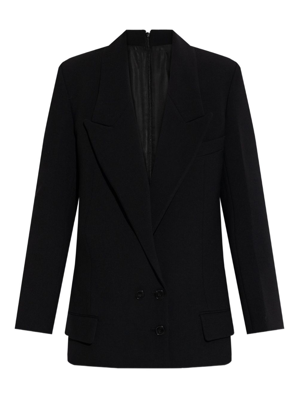 Blazer doppio petto con revers a lancia in nero Victoria beckham - donna 