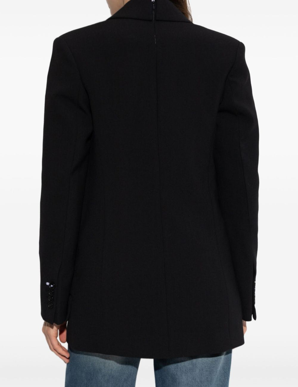 Blazer doppio petto con revers a lancia in nero Victoria beckham - donna 