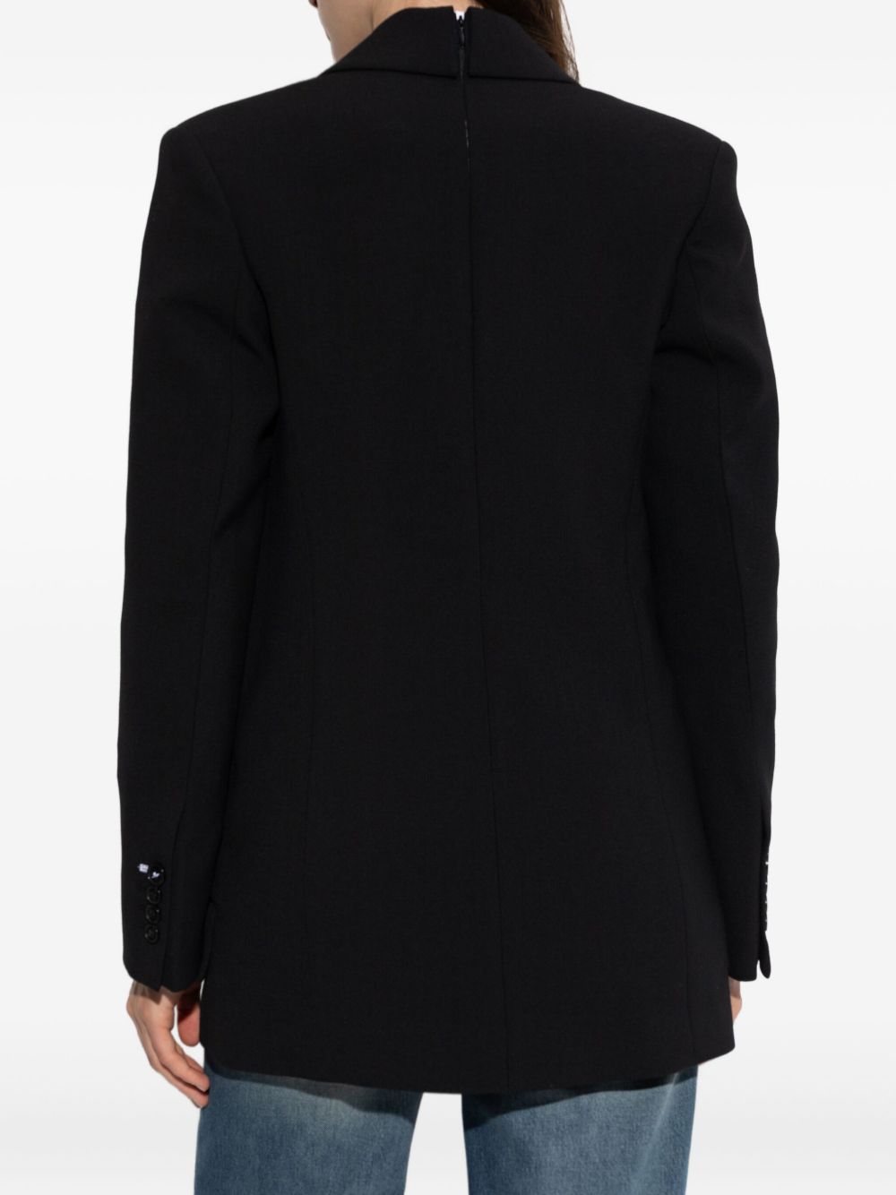 Blazer doppio petto con revers a lancia in nero Victoria beckham - donna 