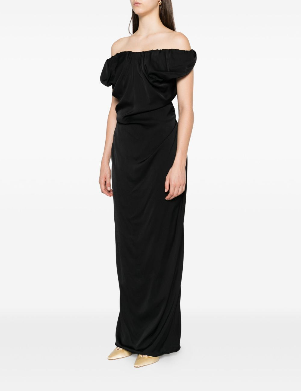 Abito lungo Ginnie Amber con spalle scoperte in nero Vivienne westwood - donna 