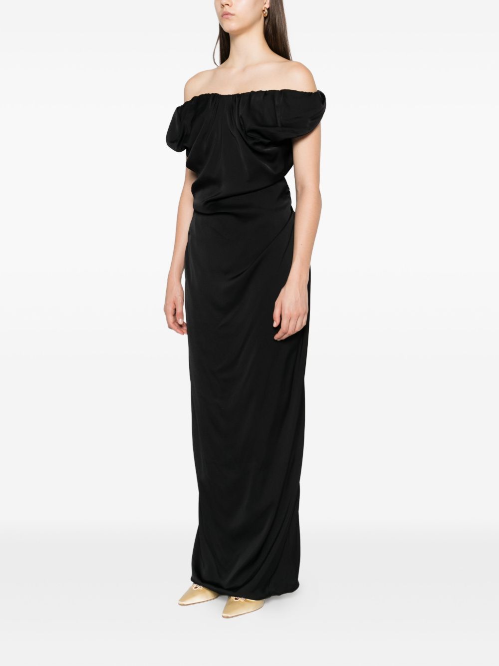 Abito lungo Ginnie Amber con spalle scoperte in nero Vivienne westwood - donna 