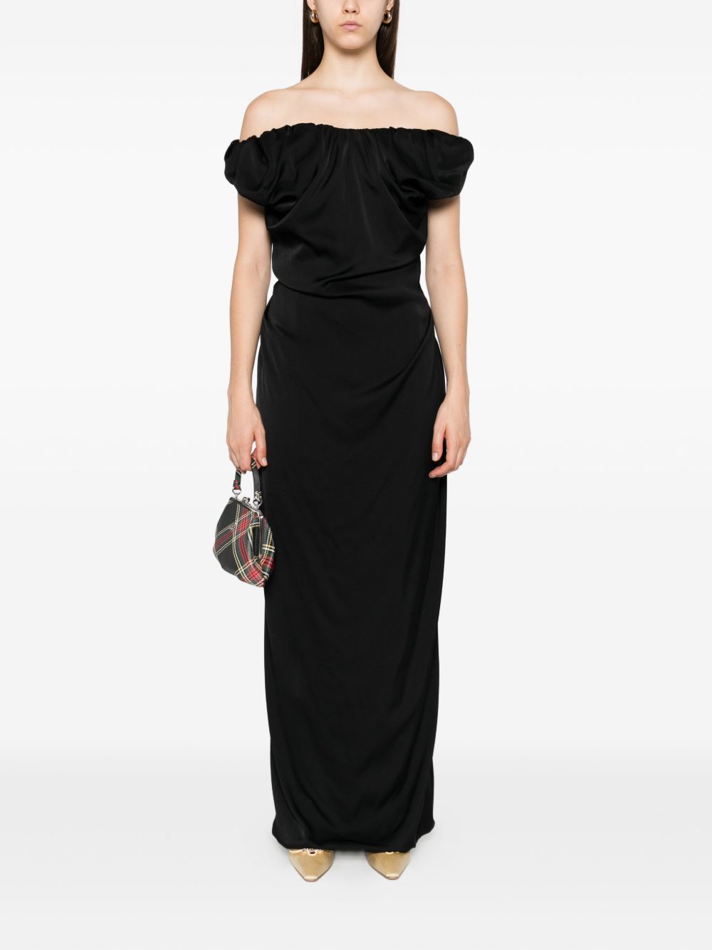 Abito lungo Ginnie Amber con spalle scoperte in nero Vivienne westwood - donna 