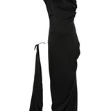 Abito lungo monospalla con drappeggio in nero Vivienne Westwood - donna 