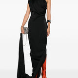 Abito lungo monospalla con drappeggio in nero Vivienne Westwood - donna 
