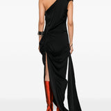 Abito lungo monospalla con drappeggio in nero Vivienne Westwood - donna 