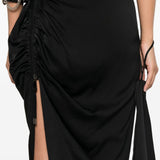 Abito lungo monospalla con drappeggio in nero Vivienne Westwood - donna 