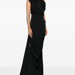 Abito lungo monospalla con drappeggio in nero Vivienne Westwood - donna 