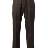 Pantaloni in misto lana a righe alto in marrone Wales Bonner - uomo 