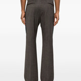 Pantaloni in misto lana a righe alto in marrone Wales Bonner - uomo 