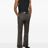 Pantaloni in misto lana a righe alto in marrone Wales Bonner - uomo 