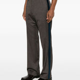 Pantaloni in misto lana a righe alto in marrone Wales Bonner - uomo 