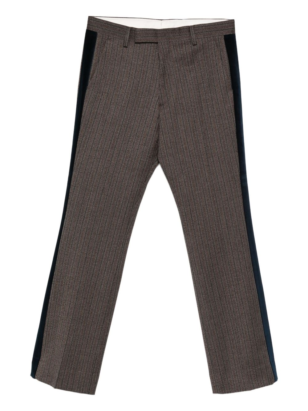 Pantaloni in misto lana a righe alto in marrone Wales Bonner - uomo 