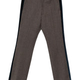 Pantaloni in misto lana a righe alto in marrone Wales Bonner - uomo 