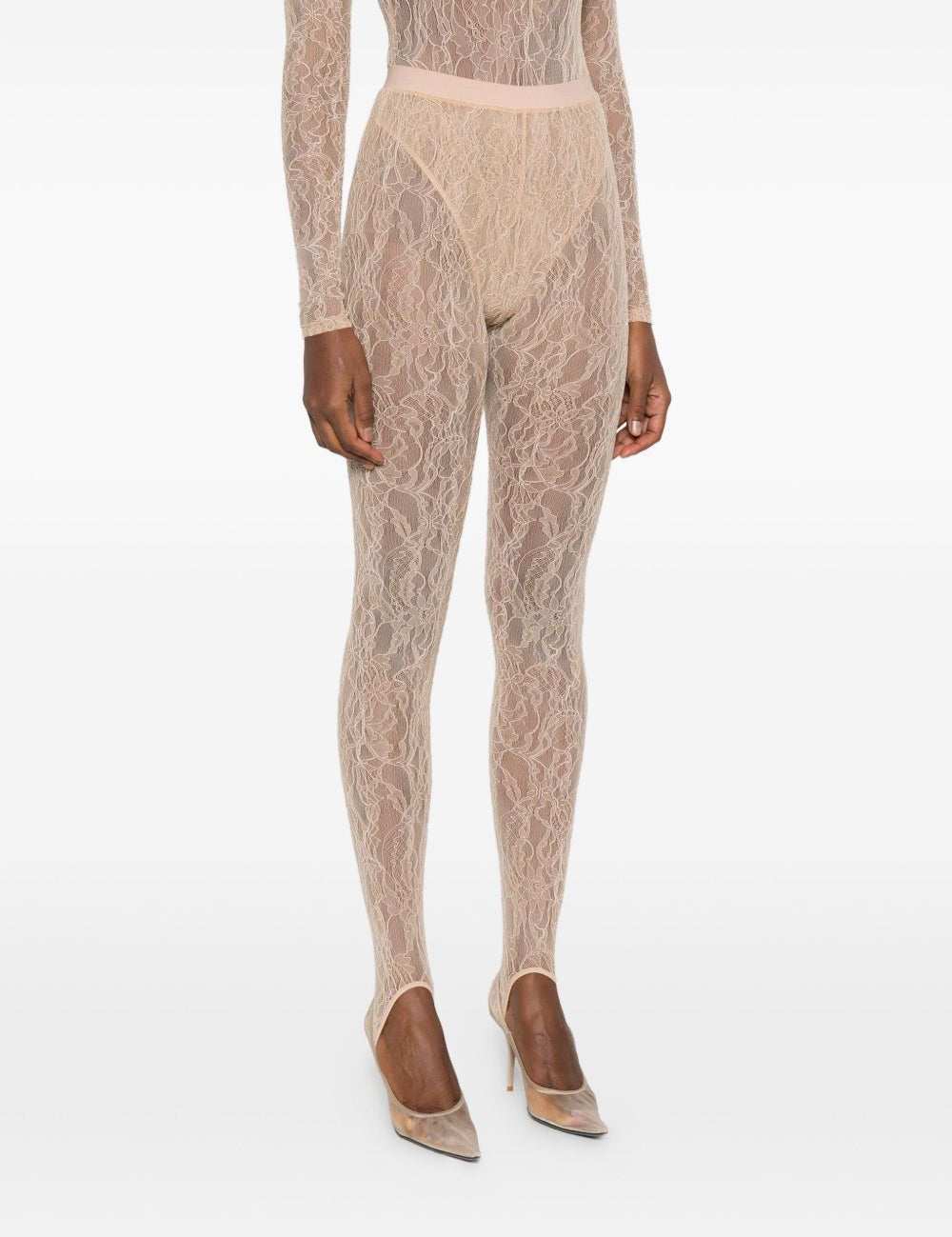 Leggings con staffe in beige Wardrobe.Nyc - donna 