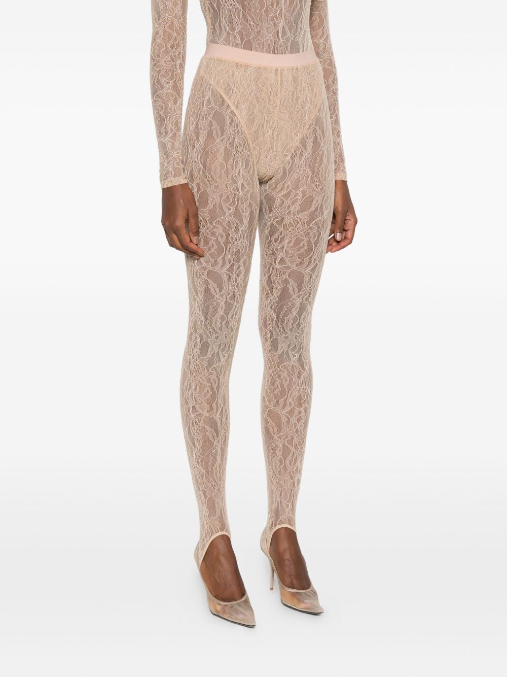 Leggings con staffe in beige Wardrobe.Nyc - donna 