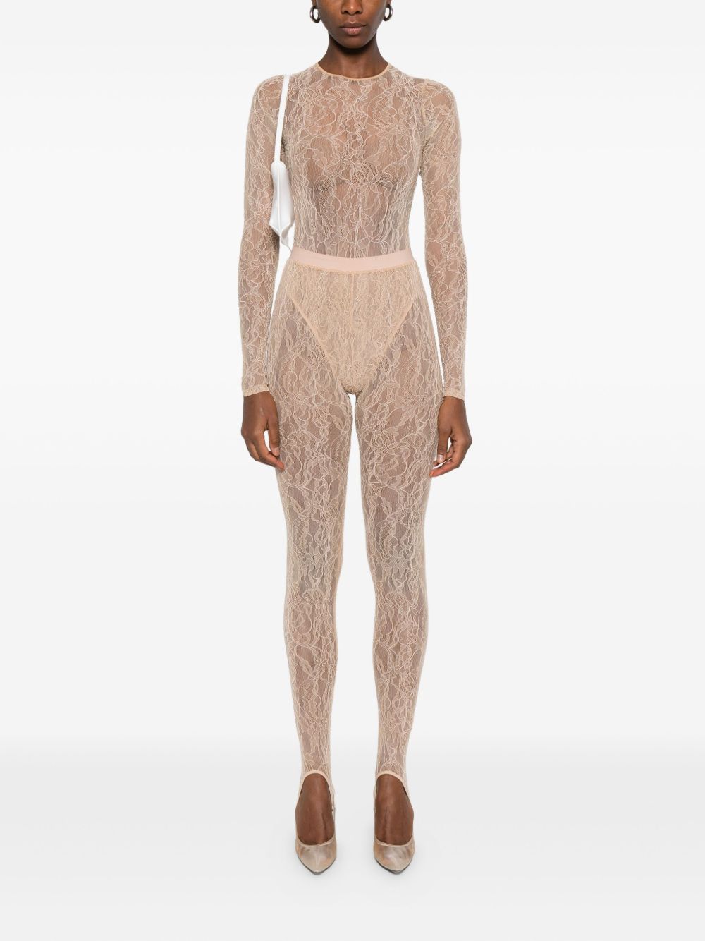 Leggings con staffe in beige Wardrobe.Nyc - donna 