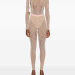 Leggings con staffe in beige Wardrobe.Nyc - donna 