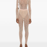 Leggings con staffe in beige Wardrobe.Nyc - donna 
