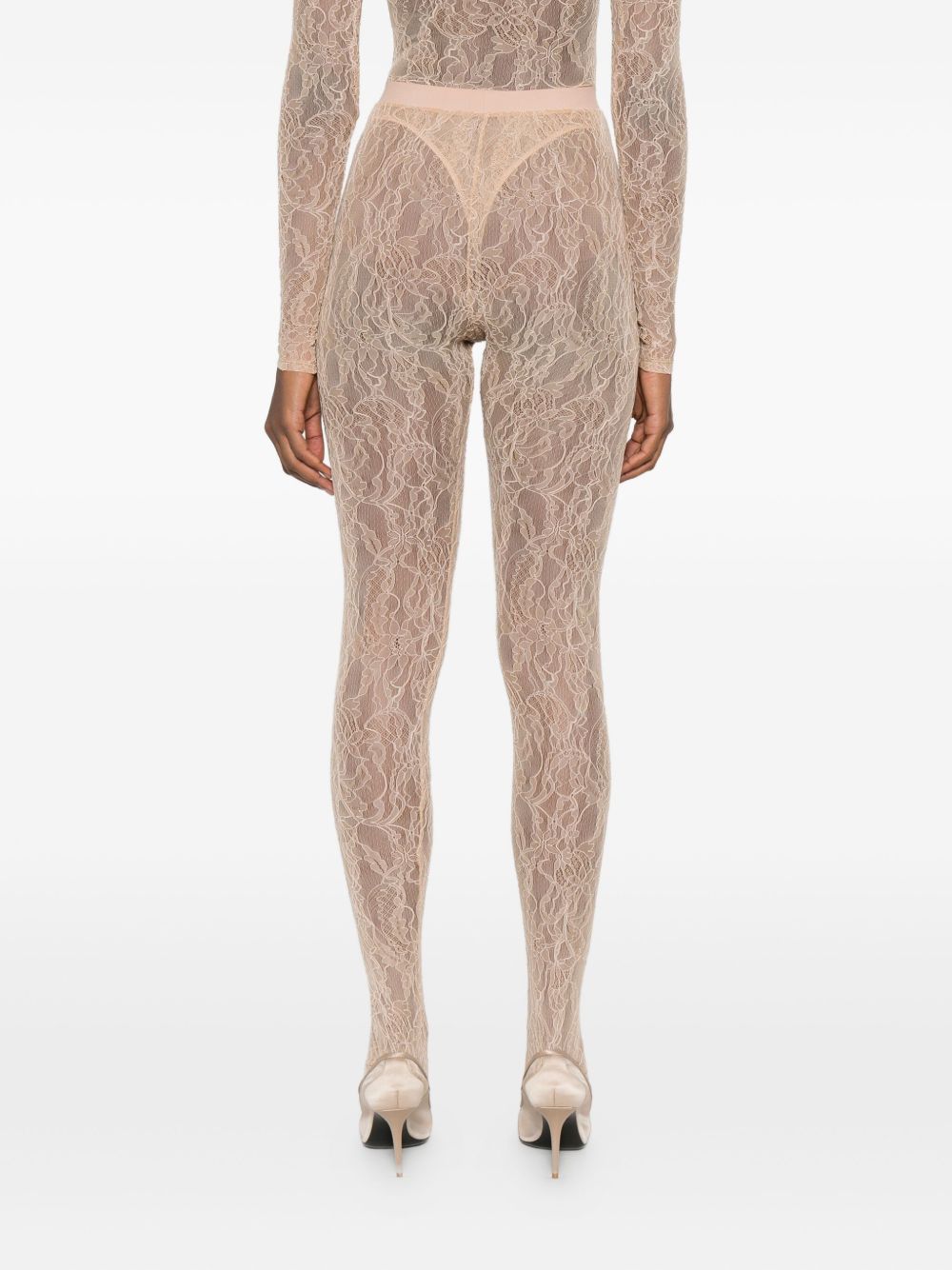 Leggings con staffe in beige Wardrobe.Nyc - donna 