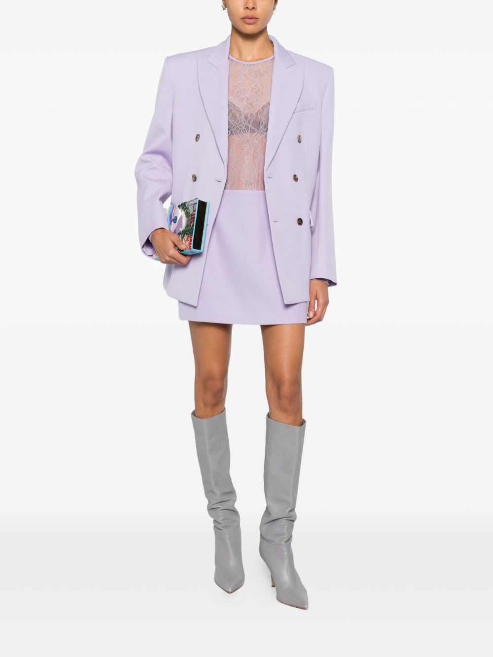 Minigonna con zip in lilla Wardrobe.Nyc - donna 