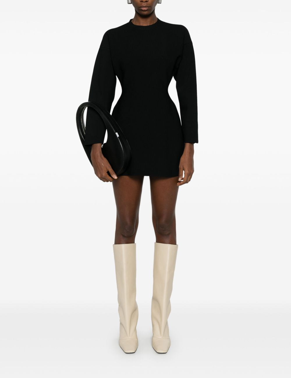 Abito mini a manice lunghe Power in nero Wardrobe.Nyc - donna 