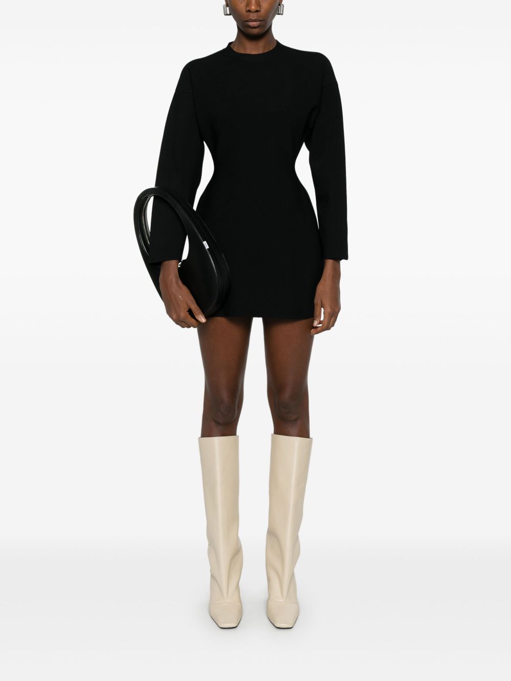 Abito mini a manice lunghe Power in nero Wardrobe.Nyc - donna 