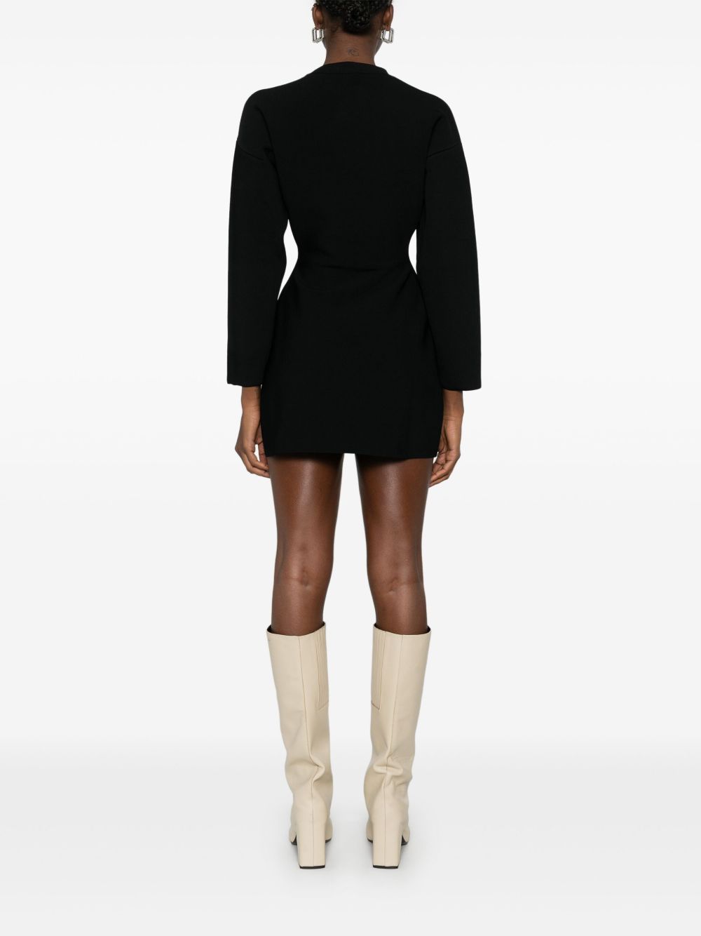 Abito mini a manice lunghe Power in nero Wardrobe.Nyc - donna 