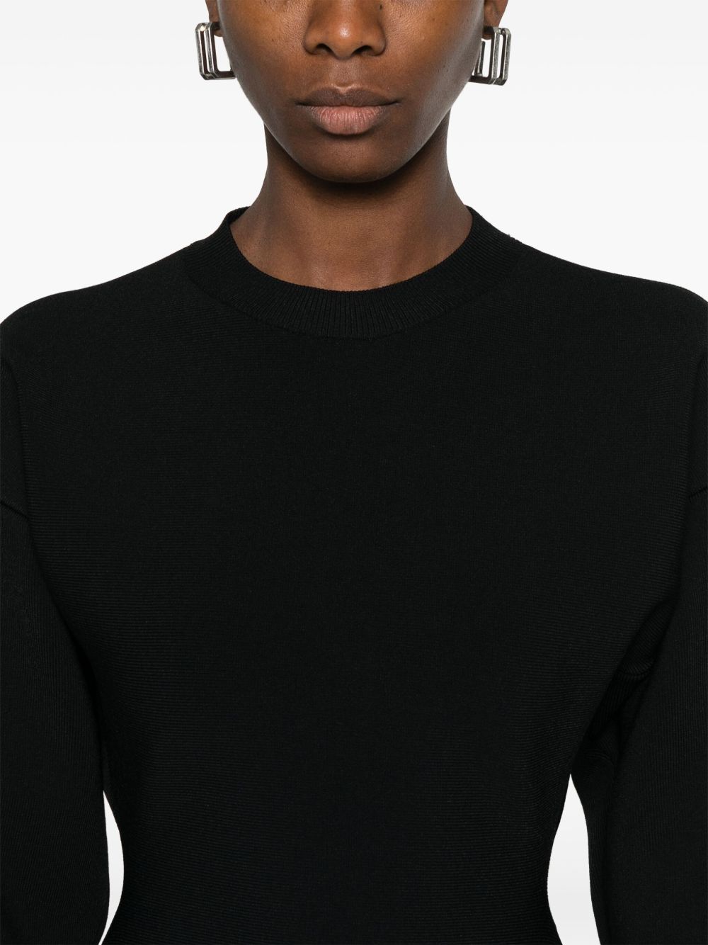 Abito mini a manice lunghe Power in nero Wardrobe.Nyc - donna 