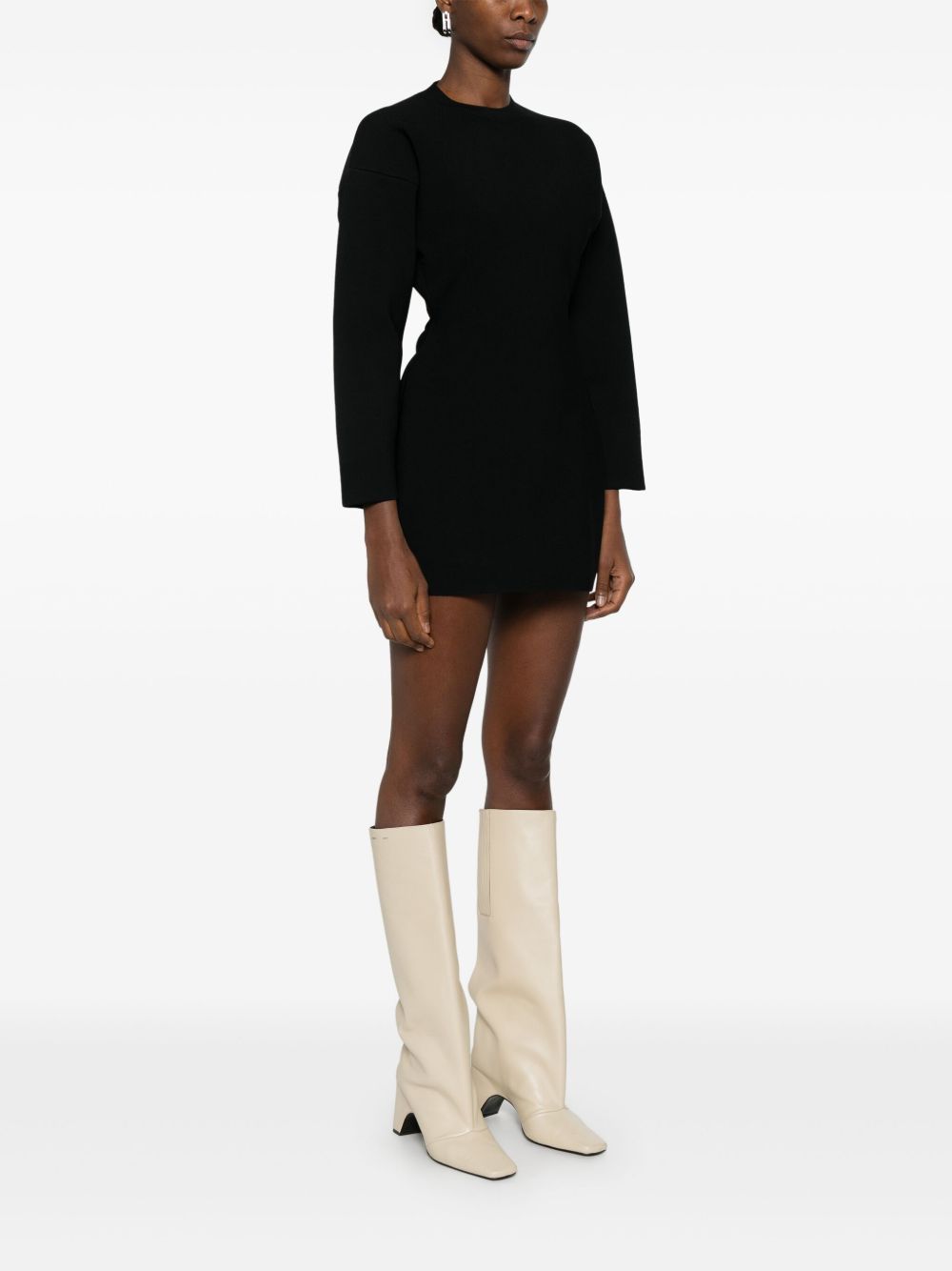 Abito mini a manice lunghe Power in nero Wardrobe.Nyc - donna 