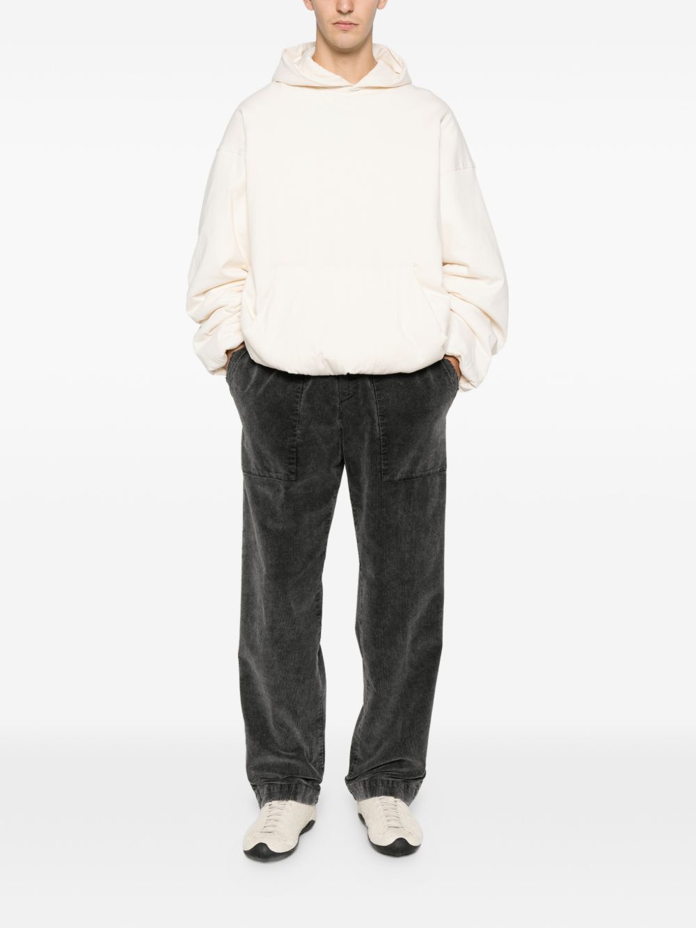 Pantaloni in velluto a coste con dettaglio taschein grigio Whitesand - uomo 