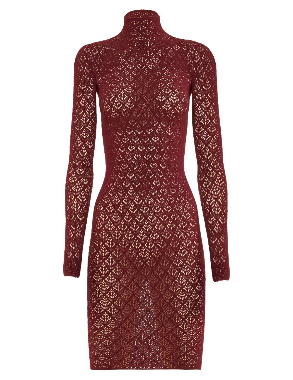 Abito mini in pizzo in bordeaux Wolford - donna 