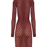 Abito mini in pizzo in bordeaux Wolford - donna 