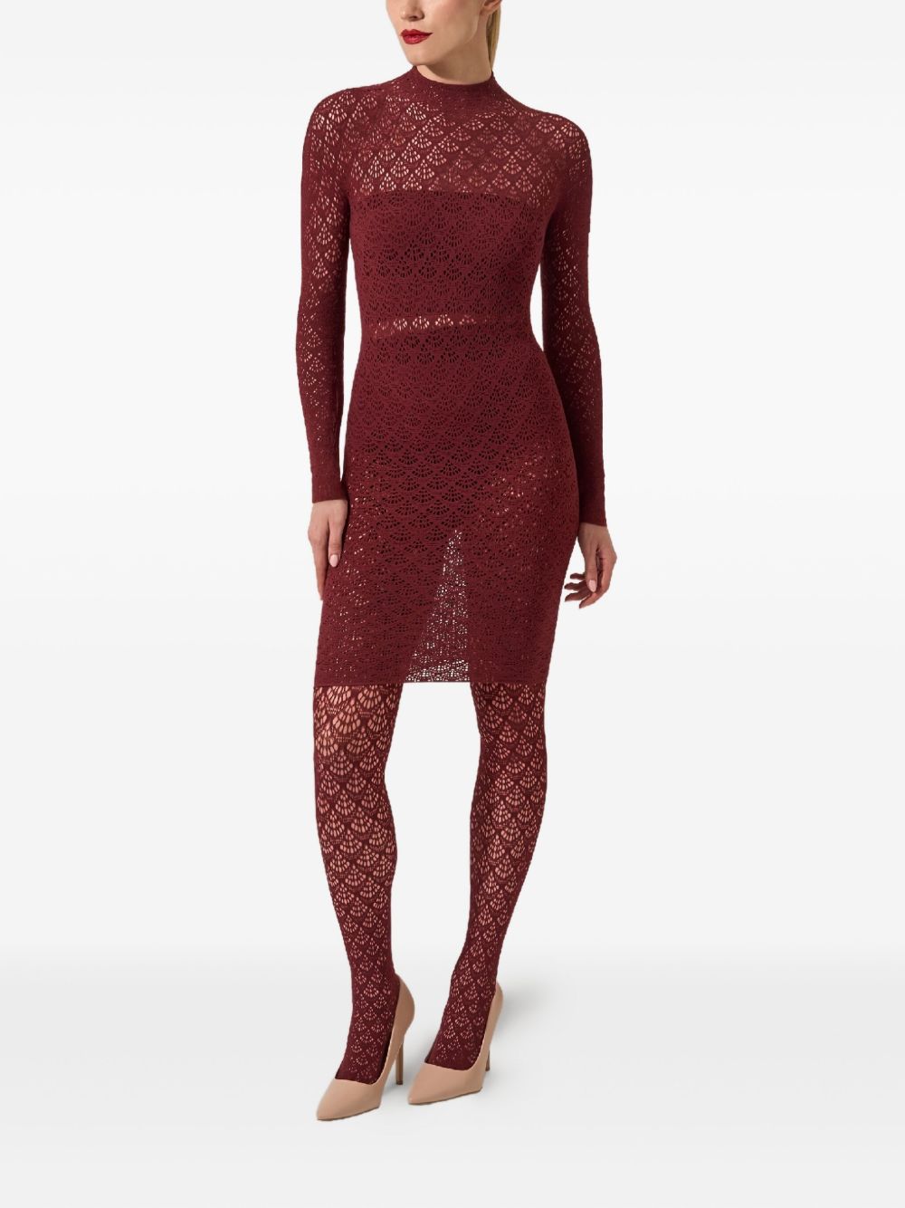 Abito mini in pizzo in bordeaux Wolford - donna 