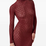 Abito mini in pizzo in bordeaux Wolford - donna 