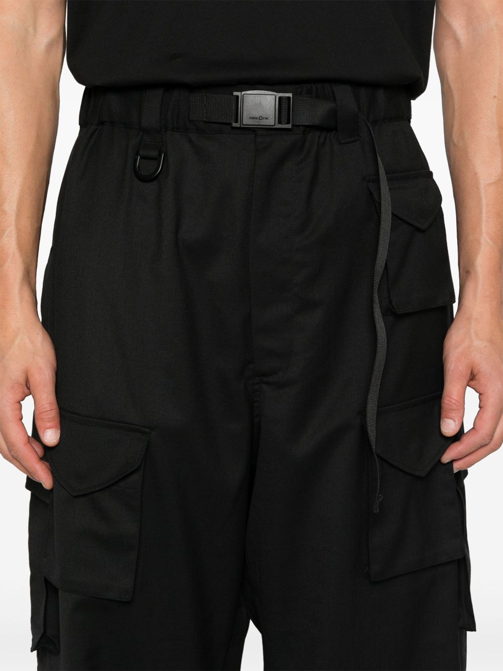 Pantaloni a gamba ampia in nero Y-3 - uomo 
