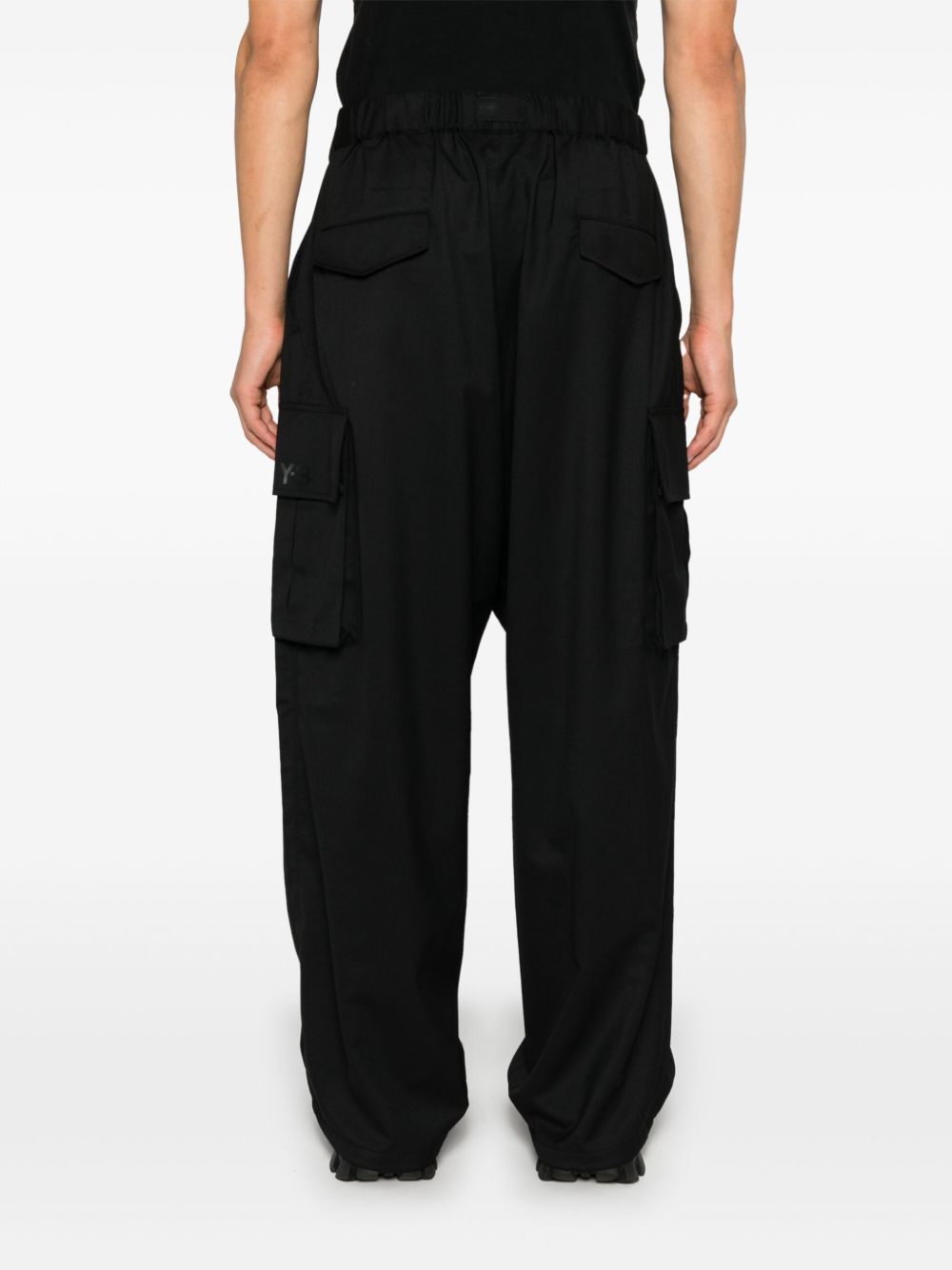 Pantaloni a gamba ampia in nero Y-3 - uomo 