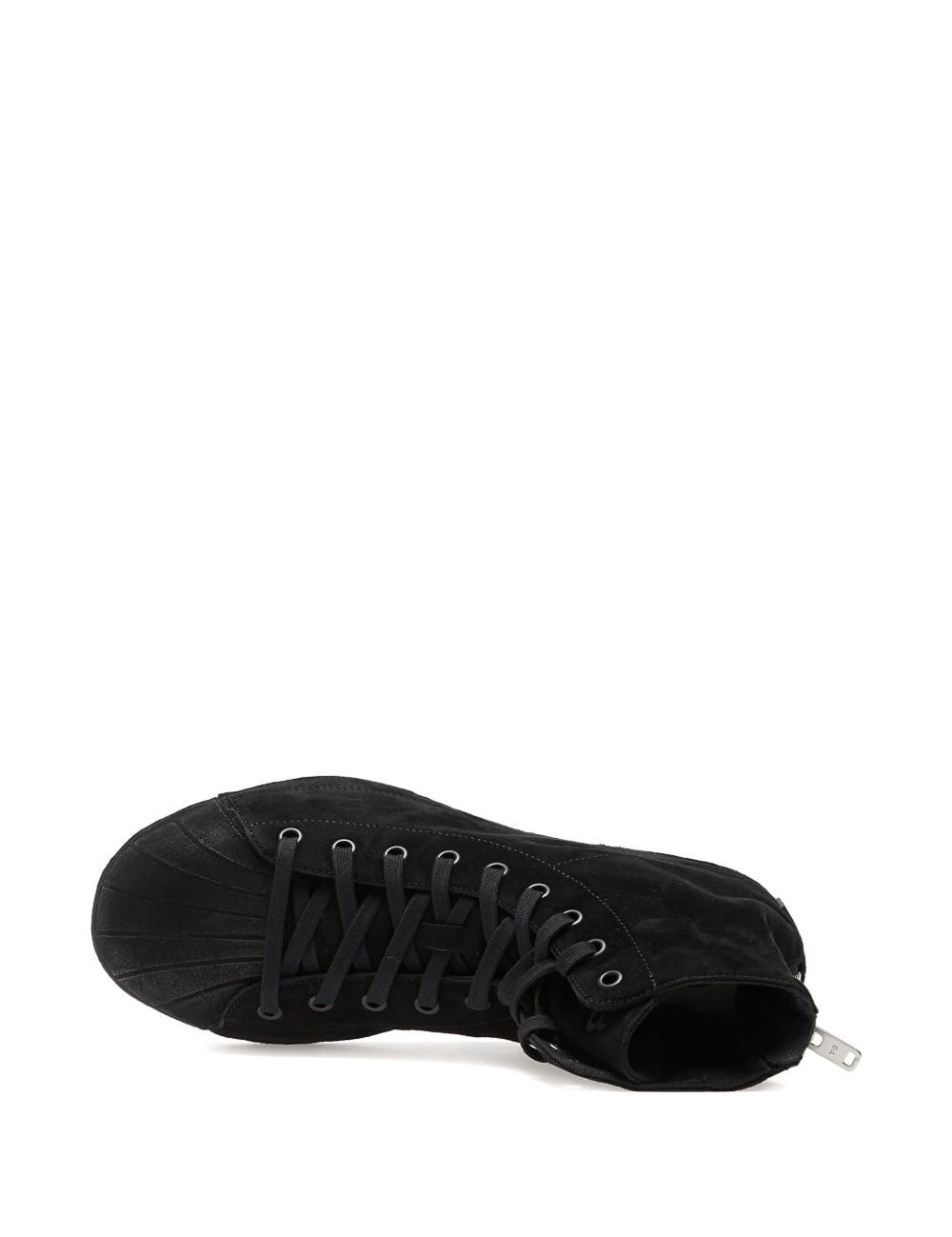 Sneakers con lacci e zip in nero 