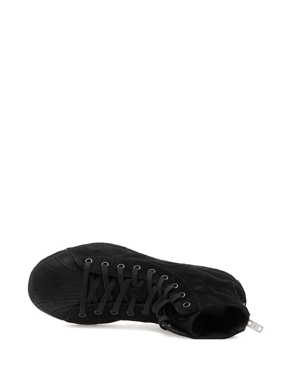 Sneakers con lacci e zip in nero 