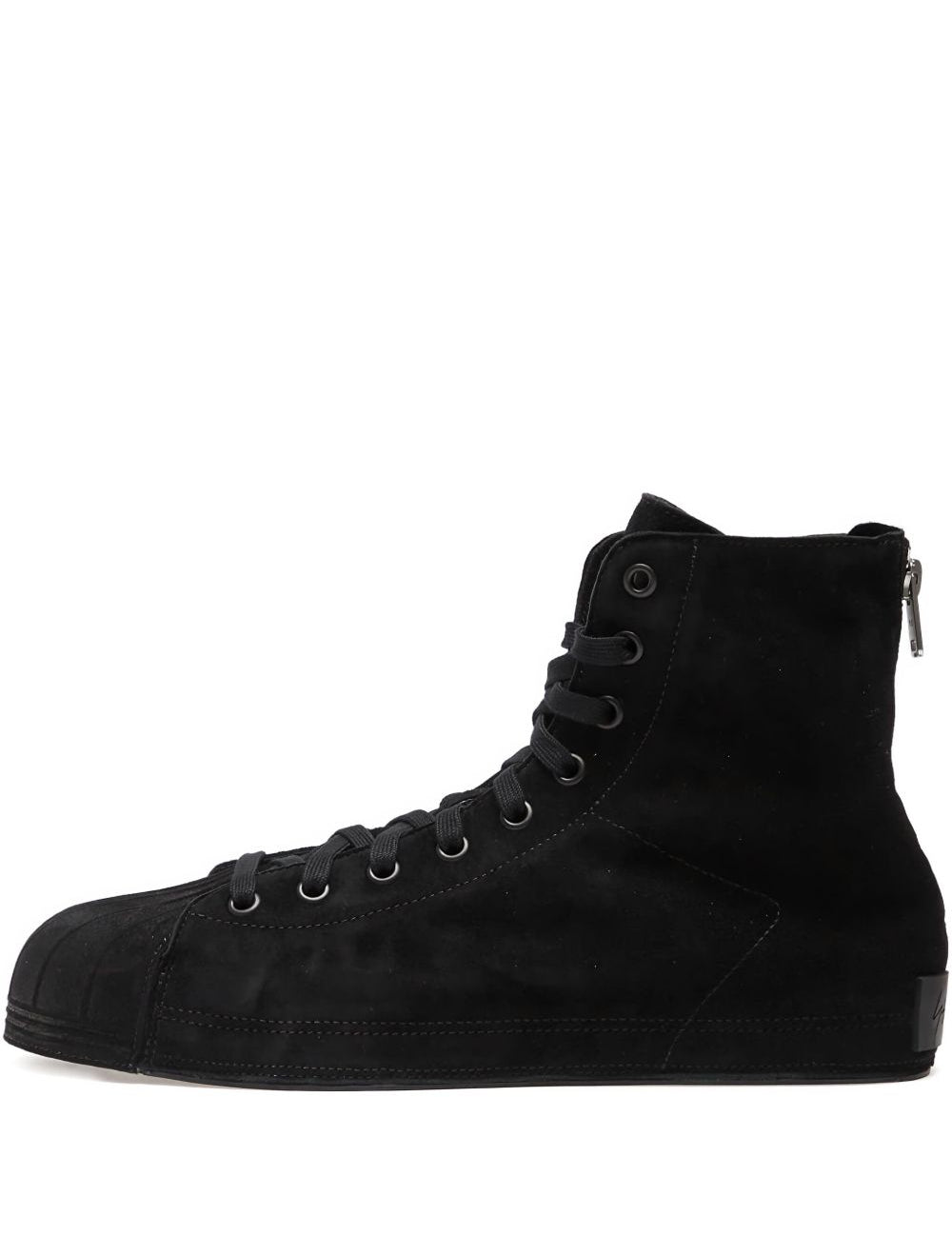 Sneakers con lacci e zip in nero 