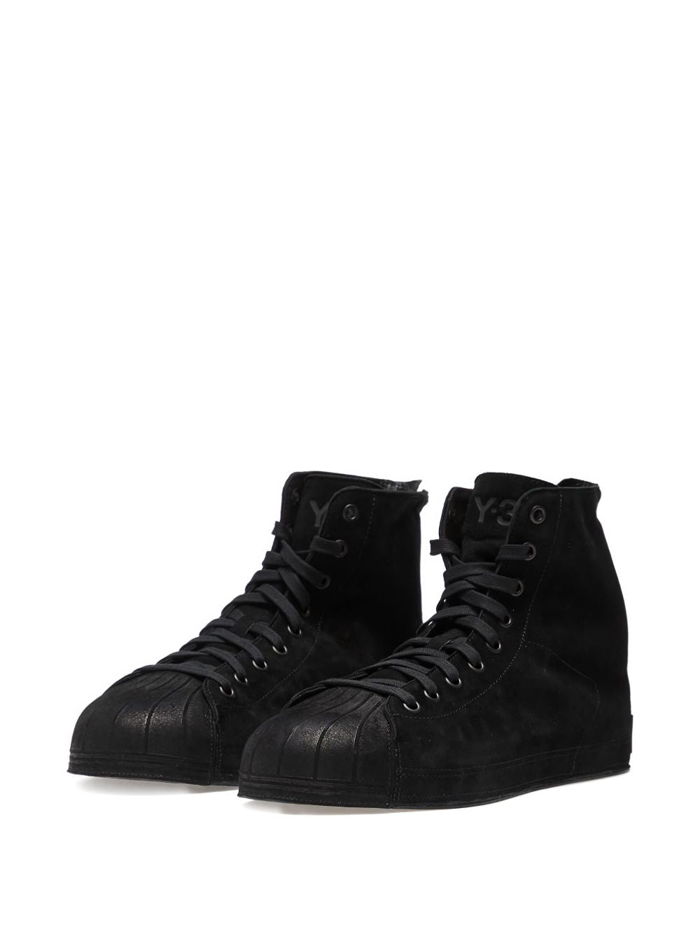 Sneakers con lacci e zip in nero 