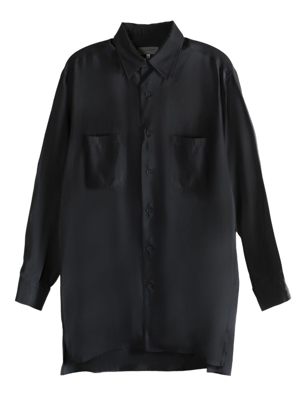 Camicia lunga con doppio colletto in nero Yohji yamamoto - uomo 