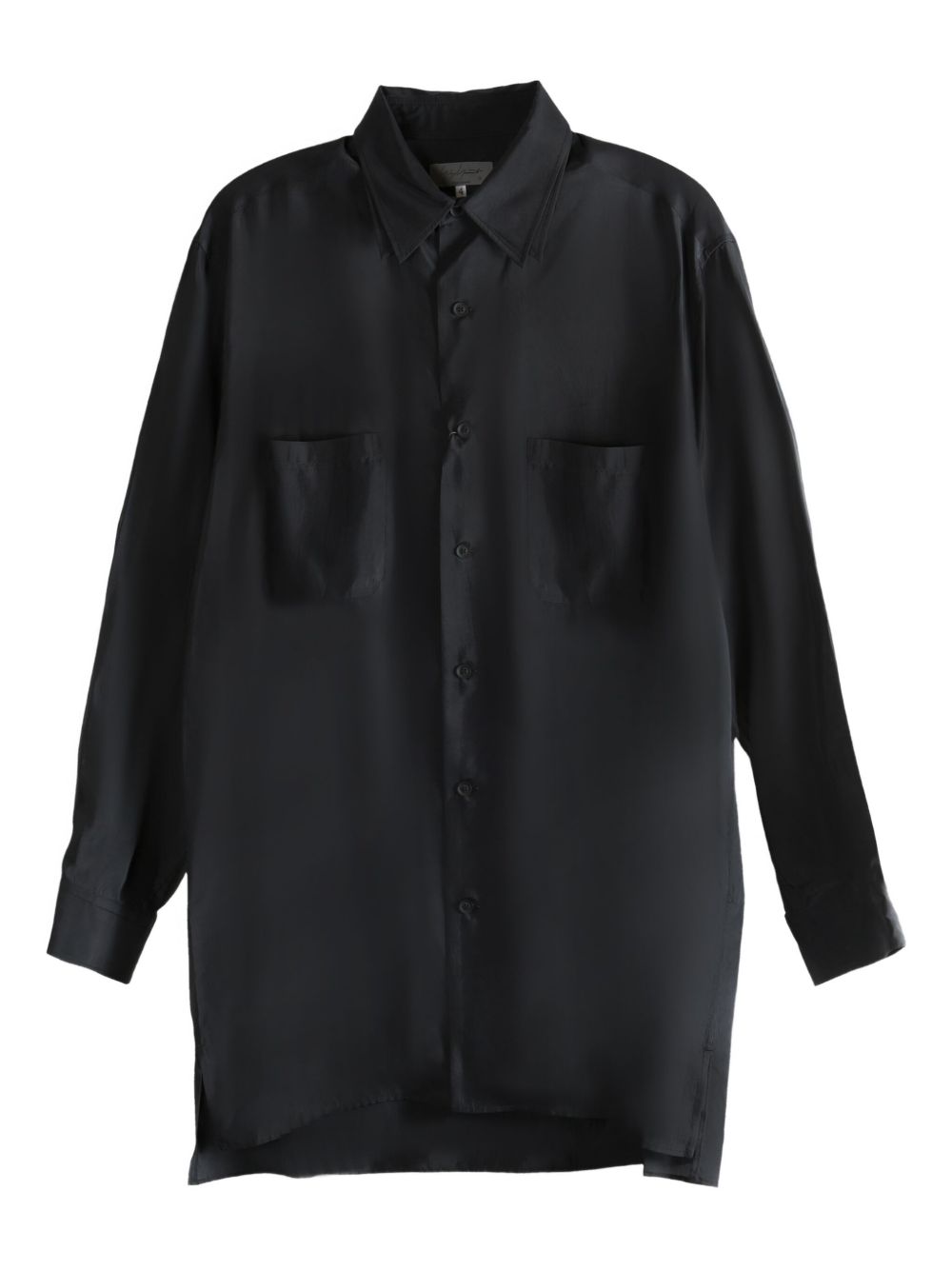 Camicia lunga con doppio colletto in nero Yohji yamamoto - uomo 