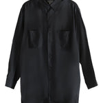 Camicia lunga con doppio colletto in nero Yohji yamamoto - uomo 