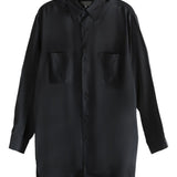 Camicia lunga con doppio colletto in nero Yohji yamamoto - uomo 