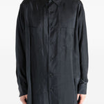 Camicia lunga con doppio colletto in nero Yohji yamamoto - uomo 
