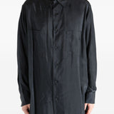Camicia lunga con doppio colletto in nero Yohji yamamoto - uomo 