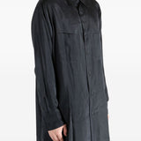 Camicia lunga con doppio colletto in nero Yohji yamamoto - uomo 
